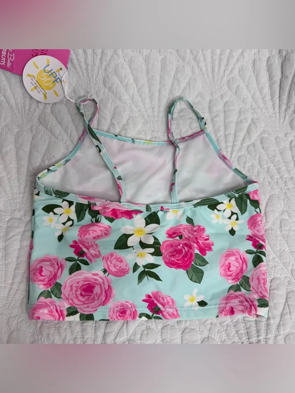 NWT RuffleButts Rosy Sweetheart Ruffle Tie Tankini Swimsuit - Size 5